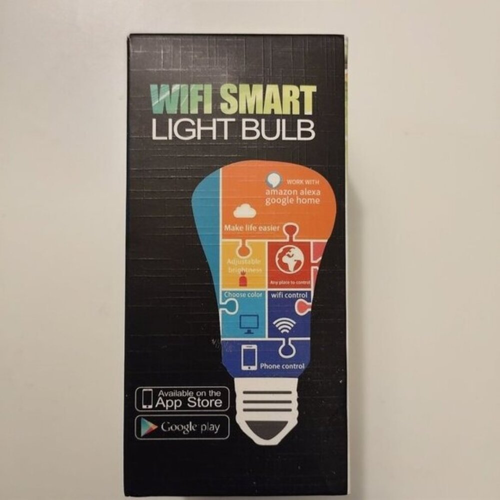 WIFI SMART LIGHT BULB-NEW-WORKS W/AMA ZON ALEXA & GOOGLE HOME